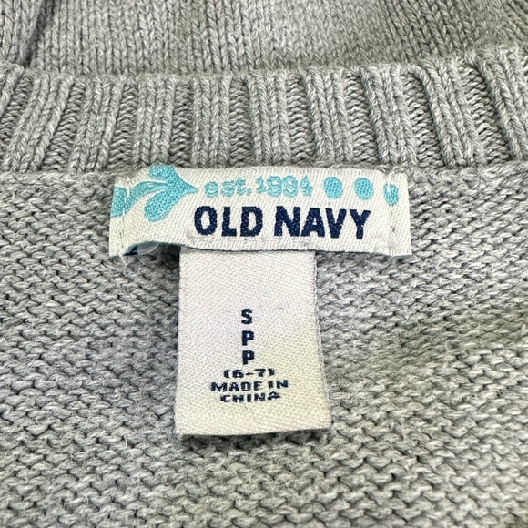 Old Navy Girls Grey Knit Owl Sweater Size 6-7 - Picture 5 of 5